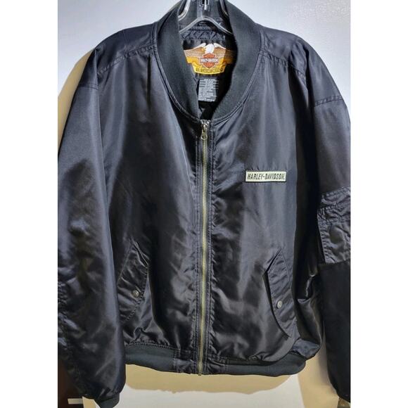 Vintage Harley Davidson Motorcycle Jacket Mens 2XL Knucklehead Engine Nylon - Picture 1 of 3